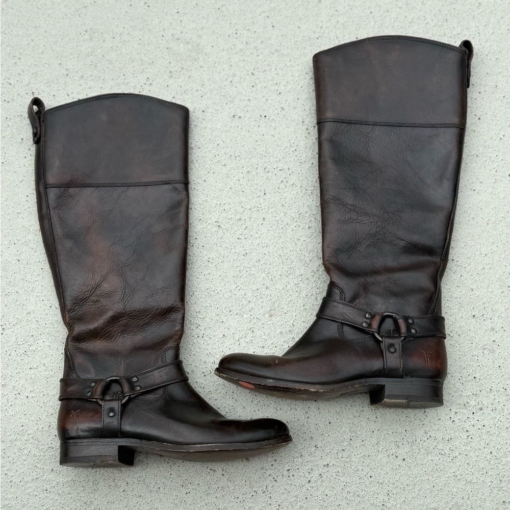 Frye Women's Knee High Dark Brown Riding Boots